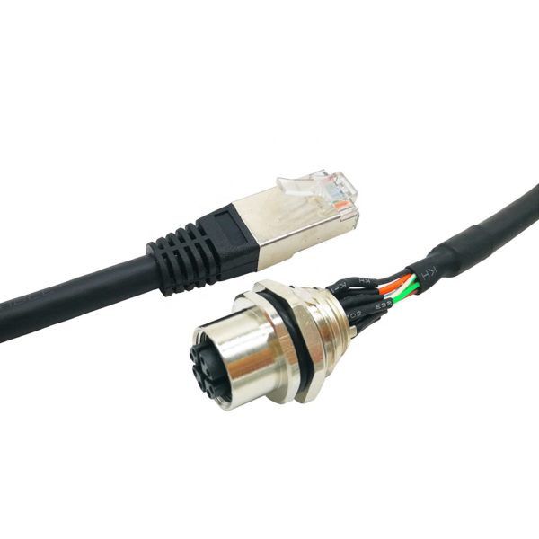 M12 8Pin Female to RJ45 Plug Cable