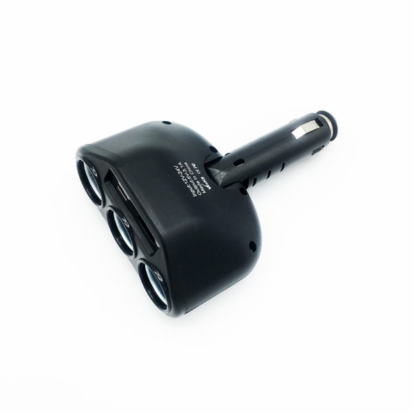 port QC3.0 usb car charger with 3 car power plug+PD