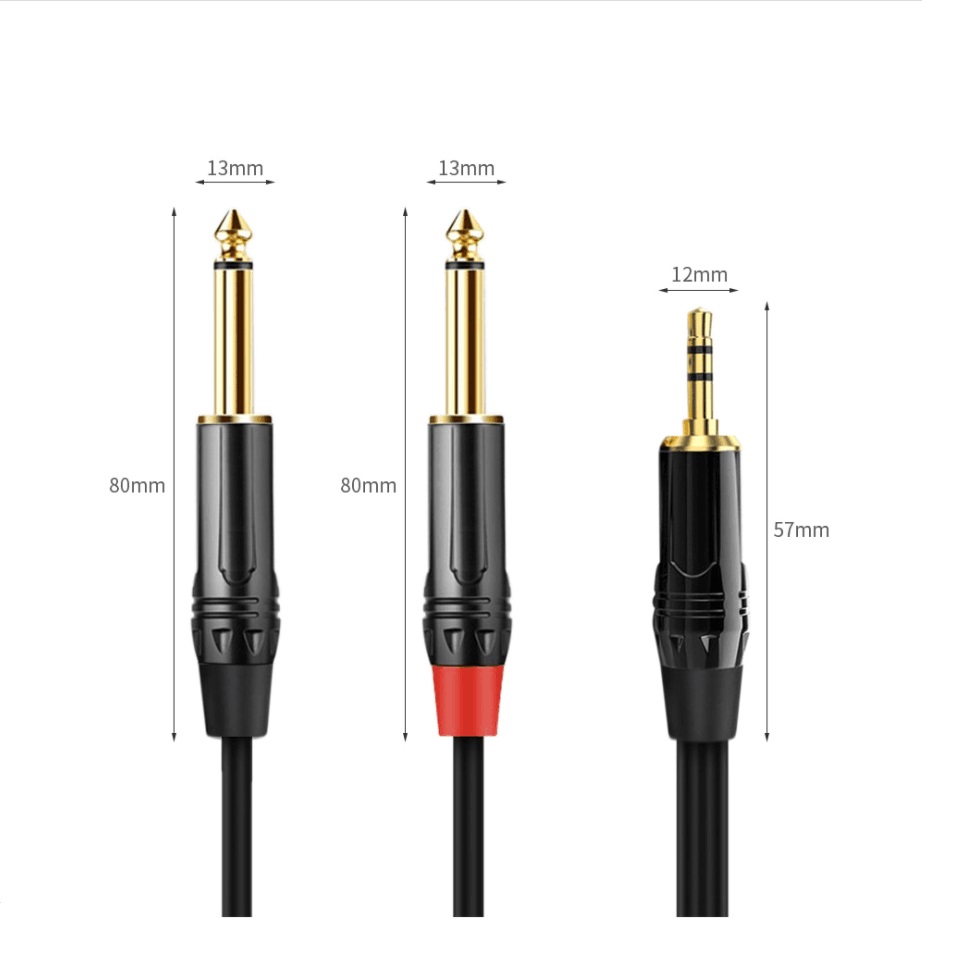 3.5mm to Dual 6.5mm Adapter Jack Audio Cable