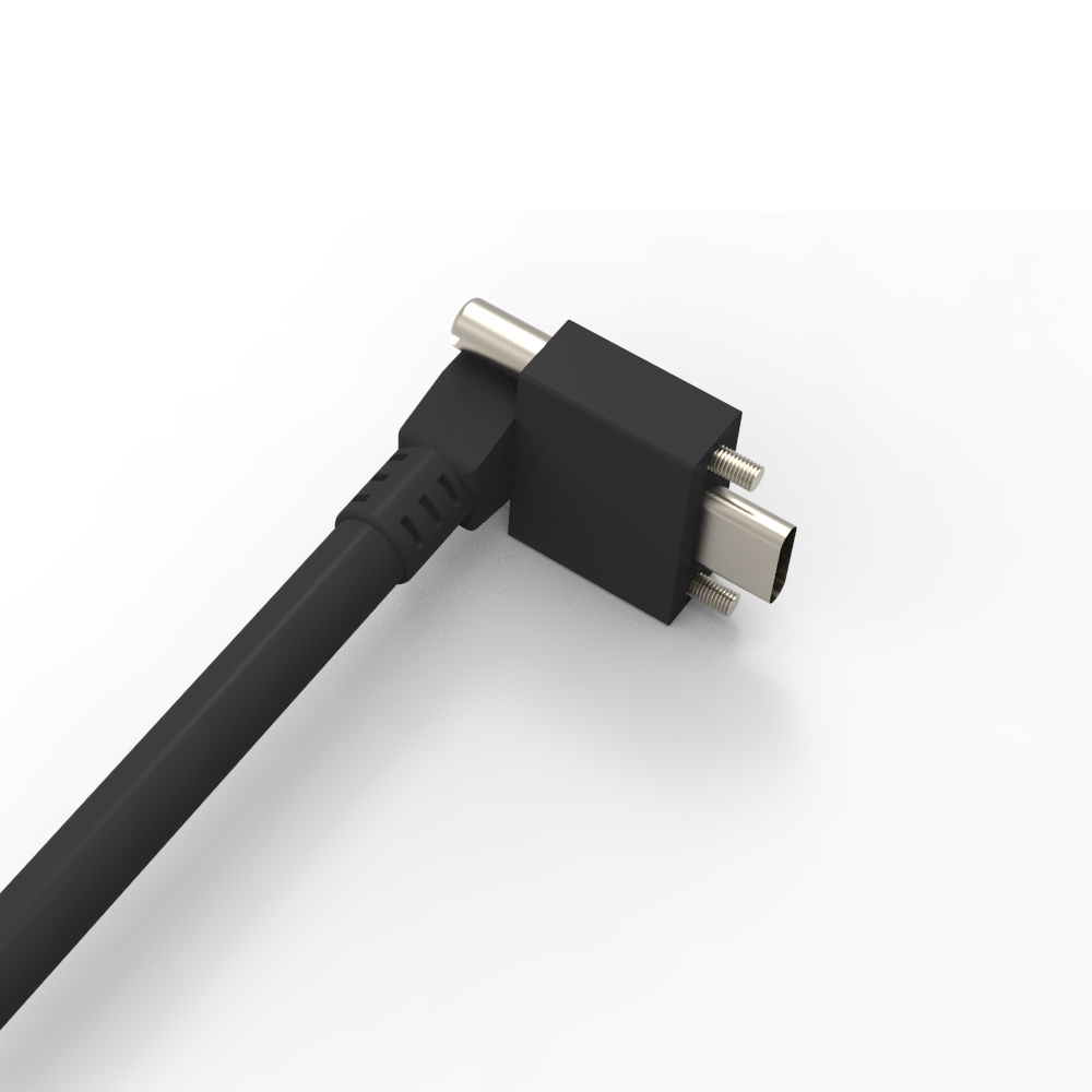 USB3.0 A male to right angle type c male with lock cable