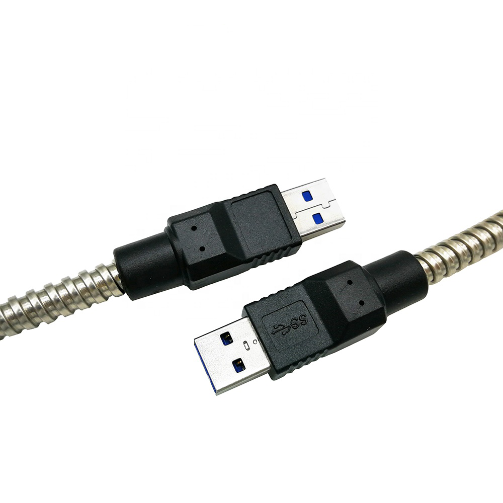 Metal armored USB3.0 Type A male to male cable