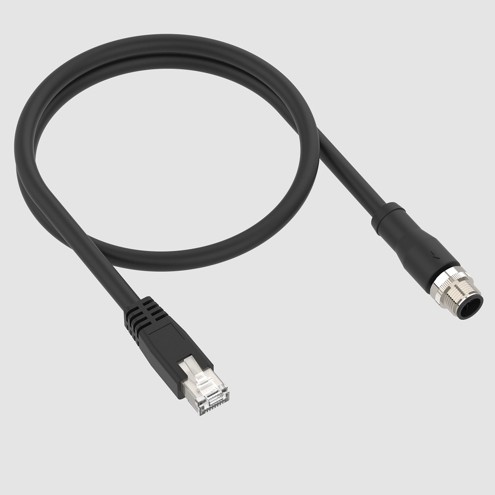 m12 X-code connector to RJ45 8P8C industrial camera cable
