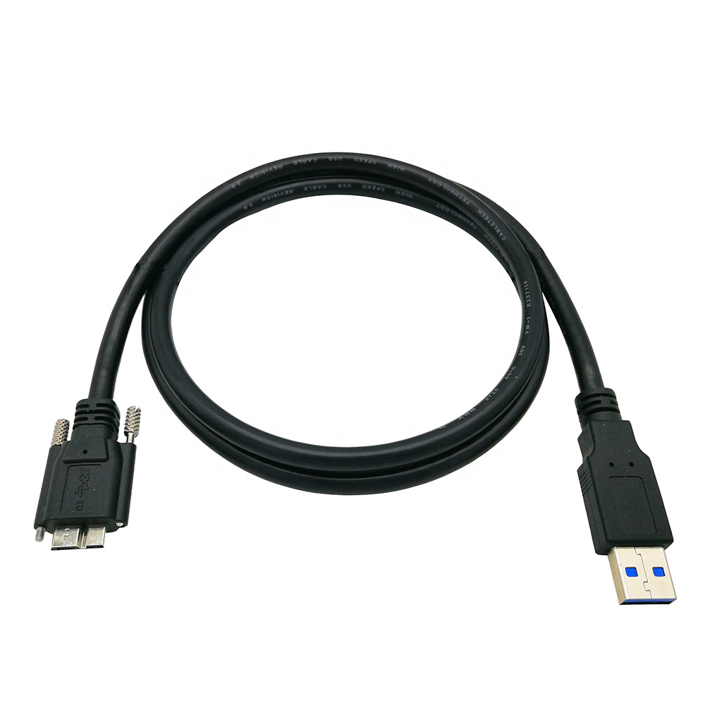 Micro USB3.0 Type-B male to Type-A male USB with locked cable