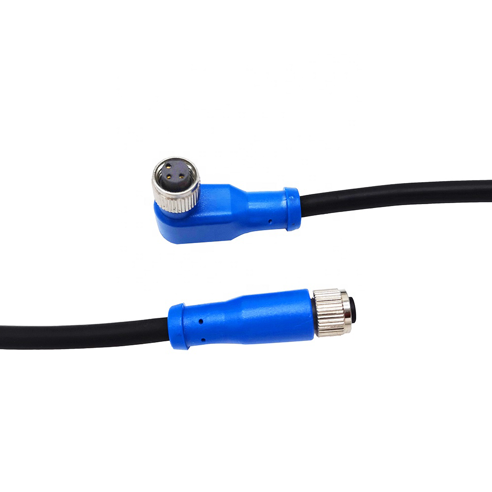 M8 Sensor actuator cable 3-position straight Female to Angled Female Screw