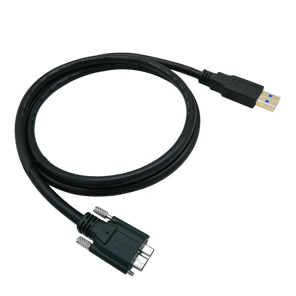 Micro USB3.0 Type-B male to Type-A male USB with locked cable